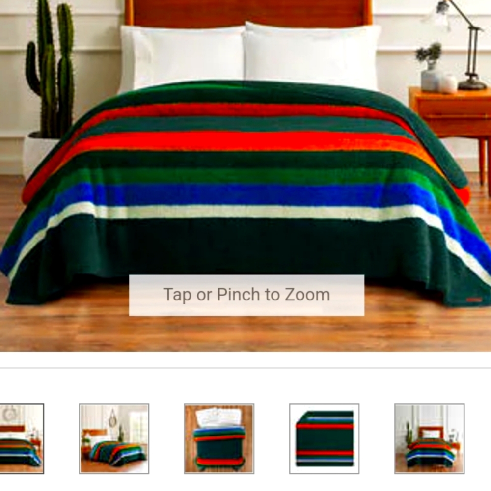 Pendleton Sherpa Fleece Queen Size Blanket, Reversible